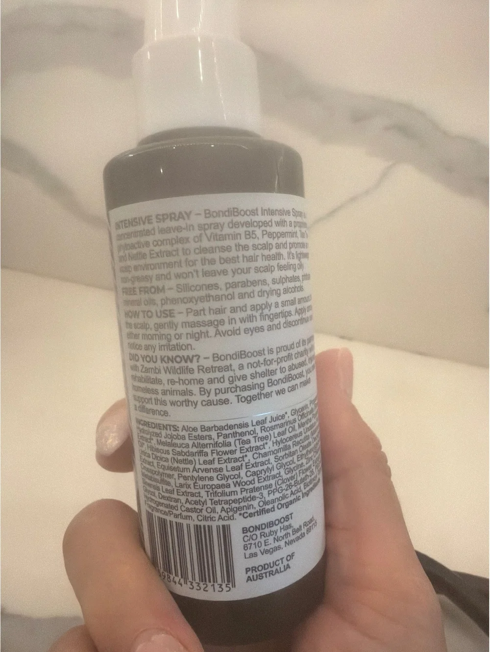 Bondi boost intensive spray 4.23oz for thinning hair Australian made hair care